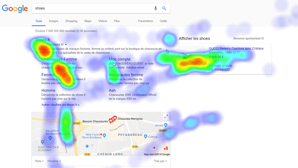 Eye tracking on modern search engine with GazeRecorder