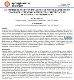 An Empirical Study On Influence Of Visual Elements On Consumer Attention With Special Reference To Automobile Advertisement