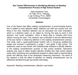 Eye Tracker Effectiveness in Identifying Attention on Reading Comprehension Process of High School Student